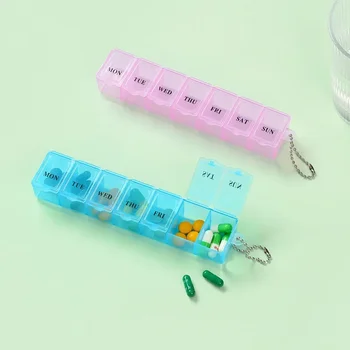 Mini-Pillendose, Organizer für 7 Tage, wöchentlicher Medikamentenhalter, Aufbewahrungsbehälter für Vitamine