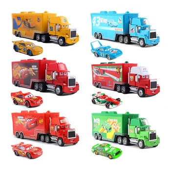Autofiguren Mack Truck Lightning McQueen Rennwagen 1:55 Druckguss-Modell Kinder Mini-Fahrzeug Spielzeug