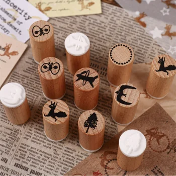 Interessante Holzstempel mit mehreren Mustern, Dekor-Siegel, DIY-Briefpapier für DIY handgefertigtes (6 Stück)