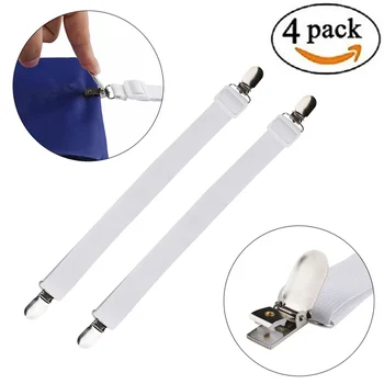 Verstellbare Bettlakenbefestigungen, Riemen, elastische Matratzenbezug, Eckhalter, Clip, Greifer (4 Stück)