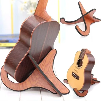 Ukulele-Ständer aus Holz, Gitarrenständer, Tragbarer X-förmiger Ständer für Folk-, Klassische und Elektrische
