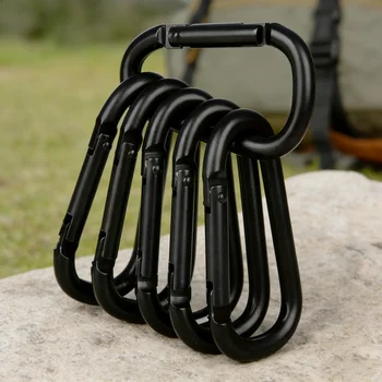 Karabiner aus Aluminiumlegierung, D-Ring, Outdoor-Clip-Haken, 2,3 Zoll Feder-Schnappclip für Camping, Wandern
