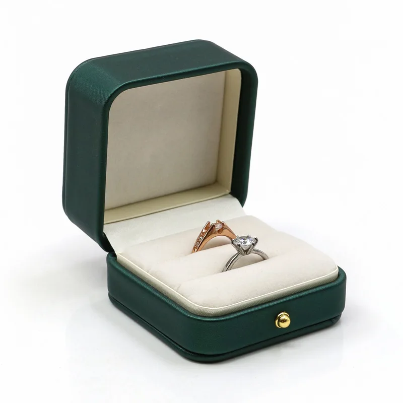 Vintage Doppel Slots Ring Schmuck Box Für Hochzeit Vorschlag