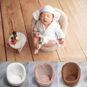 Baby Posiert Sofa Neugeborenen Fotografie Requisiten Einfarbig Weichen Stuhl mit Kissen Sets Studio (2 Stück)