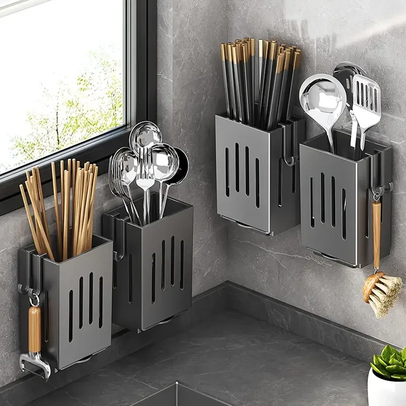 1pc/2pcs Wand-montiert Essstäbchen Halter Haushalt Küche – Bild 2