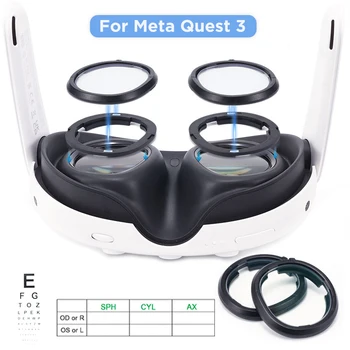 Quest 3 Objektiv Myopie Anti-Blau Anti-Glare Gläser Magnetische Brillen Rahmen VR Rezept Linsen Für Meta Quest