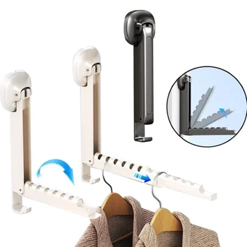 Zusammenklappbarer, an der Wand montierter Wäscheständer mit Saugnapf, faltbar, einziehbar, tragbar