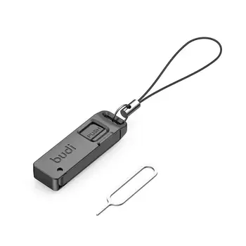 BUDI Anti-Verlust SIM-Karten-Auswurfstift-Box aus Kunststoff, Handy-Stahl-Auswurfstift