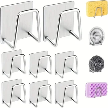 Küche Waschbecken Schwamm Rack Ablauf Lagerung Halter Selbstklebende Edelstahl Draht Ball Lappen Pinsel