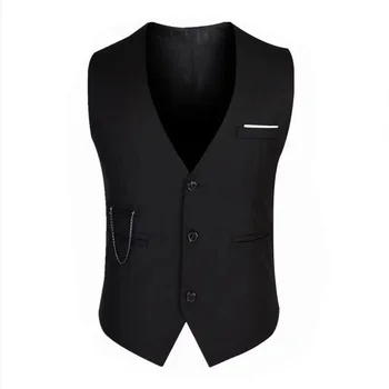 7XL Kleid Westen Für Männer Slim Fit Herren Anzug Weste Männliche Weste Gilet Homme Casual Ärmellose Formale