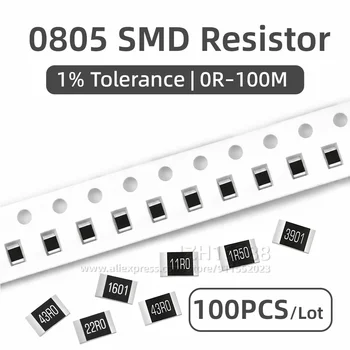 0805 SMD-Widerstände 0R ~ 10M 1/8W 0 1 10 100 150 220 330 Ohm 1K 2,2K 10K 100K 0R 1R 3,3R 5,6R (100 Stück)