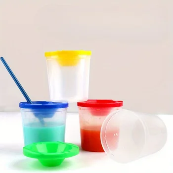 Kinder Malerei Stift Waschen Tasse DIY Kunst Graffiti Farbe Stift Waschen Eimer Aquarell Gouache Diy (4 Stück)