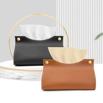 Tissue Box Halter Hause Wohnzimmer Kaffee Tisch Desktop Einfache Serviette Box Küche Lagerung Papier Box PU