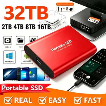 16TB Massenspeicher Tragbare SSD 1TB 2TB 4TB 8TB USB3.2 Externe Festplatte