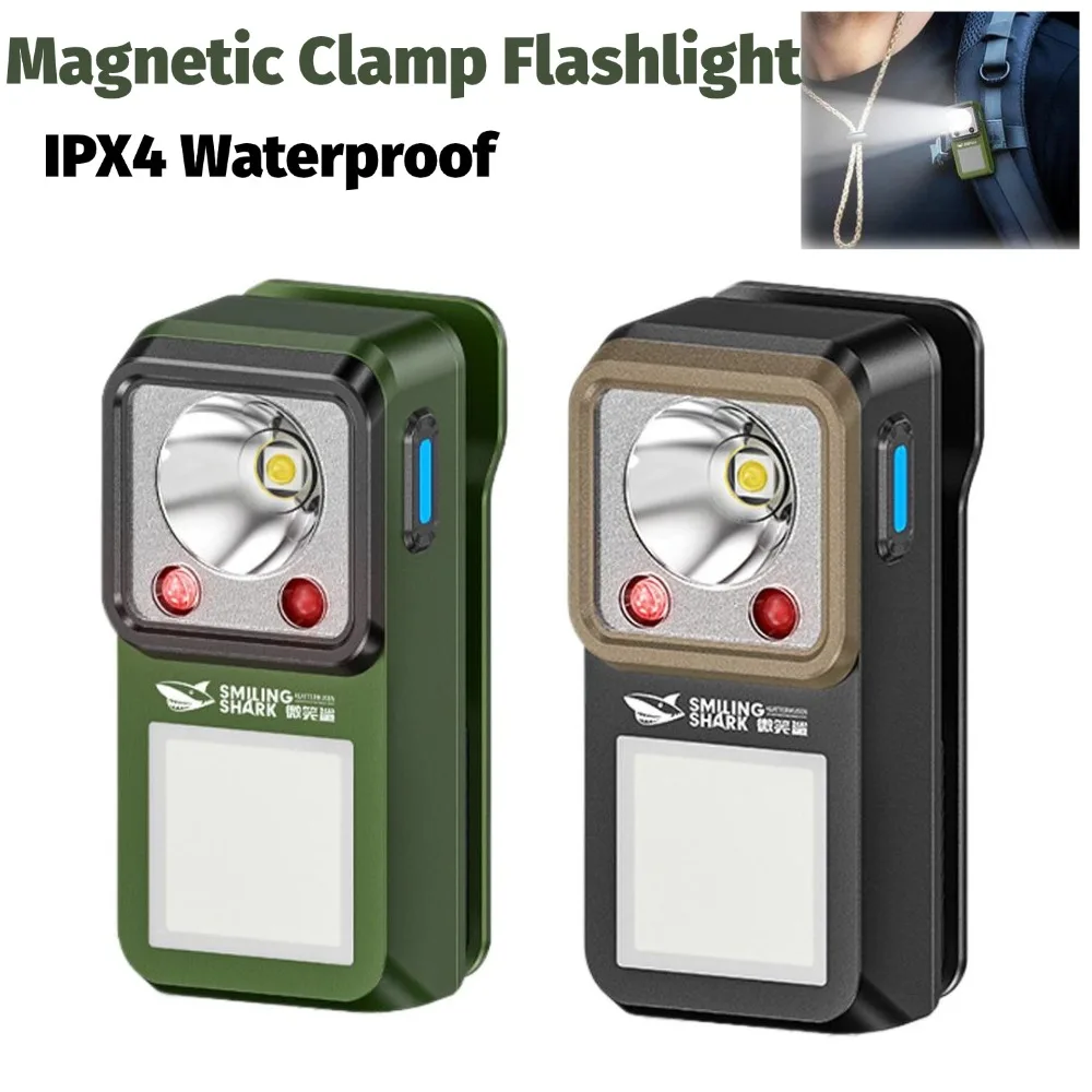 LED-Taschenlampe mit magnetischer Klemme für den