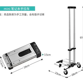 Mini-Klapp-Einkaufswagen, leichter Gepäckwagen, Einkaufs- und Reisewagen, Express-Aluminiumlegierungswagen