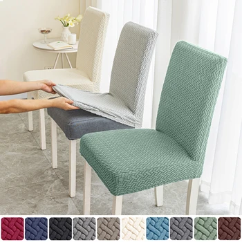 Elastischer Esszimmerstuhlbezug, dehnbar, dick, Jacquard, Küchenstuhlbezug, Schonbezug für Esszimmer, Küche