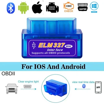 Mini elm327 v2.0 obd2 scanner code leser bluetooth auto diagnose tool für android/ios automotive fehler