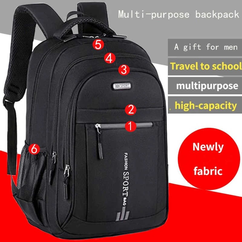 Unisex-Rucksack mit großem Fassungsvermögen, Laptoptasche für