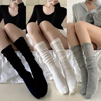 3 Paar dünne Kniestrümpfe für Damen - Blasenzehen-Design, atmungsaktiver Ballett-Stil, JK-Socken für den