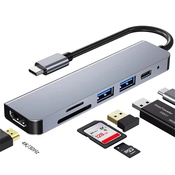 6-in-1 USB-C Hub mit HDMI und USB 3.0 für MacBook und Switch