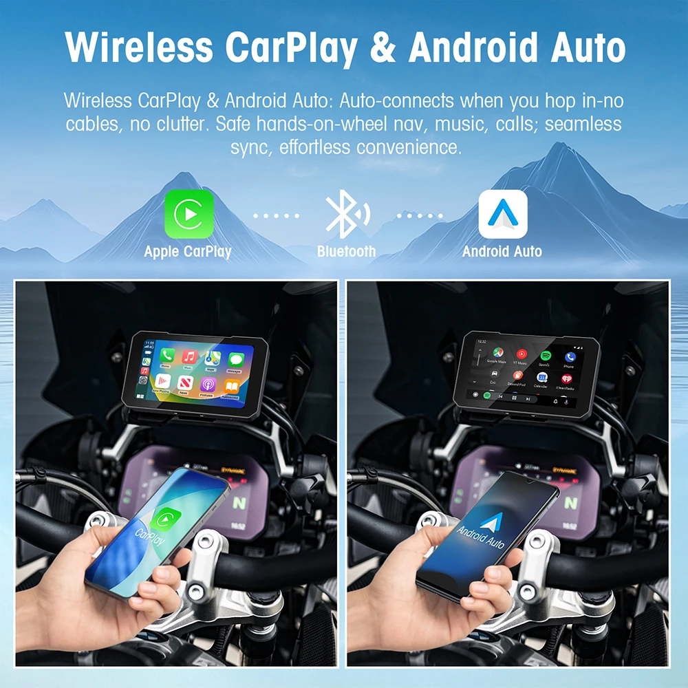 5 Zoll Tragbarer Motorrad-GPS-Navigator mit Drahtlosem – Bild 2