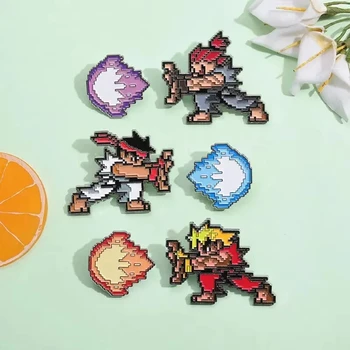 Kreative Kindheit Arcade Pixel Spiel Emaille Pins Peripherie Geschenk Legierung Dropping Öl Emblem Metall