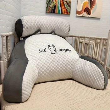 Verstellbares Lesekissen - ergonomisches Rückenstützkissen für Bett/Sofa/Boden, grau gestepptes