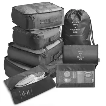 Set Reisetasche Organizer Kleidung Gepäck Reiseveranstalter Decke Schuhe Organizer Tasche Koffer (7 Stück)