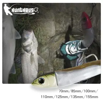 Hunthouse Barret Minnow 70/85/100/110/125/135/155mm Silikon-Weichköder Angelköder Tackle Leurre Souple