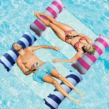 Faltbarer, gestreifter, aufblasbarer Loungesessel, geeignet für Schwimmbadpartys und schwimmende Strandbetten
