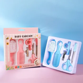 Baby Pflege Set Haar Kamm Pflege Pinsel Set Nagel Trimmer Schere Clipper Hygiene Kit Healthcare (6 Stück)