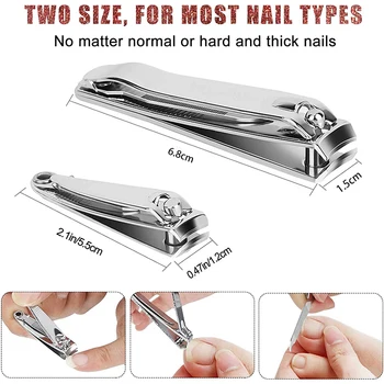 Spritzwassergeschützter Nagelknipser, Edelstahlschere für Nagelpflege-Werkzeuge, für harte Nägel, breite
