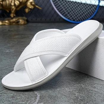 Herren Sommer Slip-On Pantoffeln Modische Strandschuhe Weiche Sohle Rutschfest Bequeme Coole Sandalen-2552
