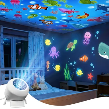LED-Sternenhimmel-Projektionslampe 360° ° Rotierende Dynamische Nachtlampe USB-Stecker Kreatives
