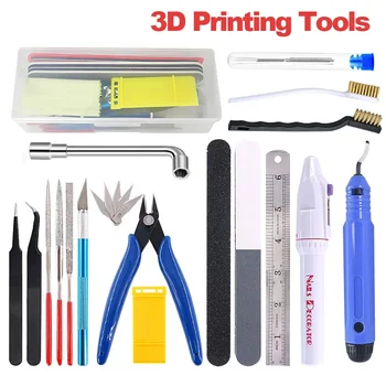 Mehrere Modelle 3D-Drucker-Werkzeugsatz Trimmmesser Schaber Reinigungsnadel Pinzette Zange Entgratungsset DIY