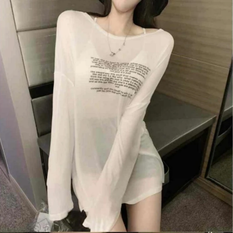 Lose T-shirts für Frauen Brief Muster Einfache Design – Bild 5