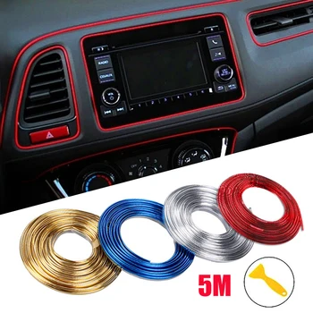 Auto Moulding Dekoration Flexible Streifen 1/3/5M Innen Auto Leisten Auto Abdeckung Trim Dashboard Tür Edgein