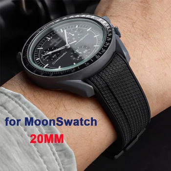 20mm Tauch armband für Omega X Swatch Joint Moons watch Männer Frauen Bogen gebogenes Ende TPU Gummi armband