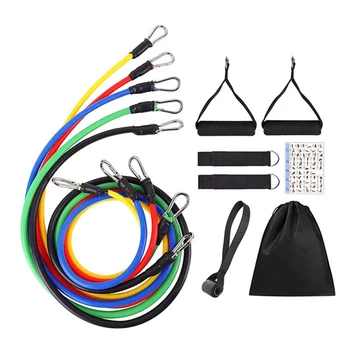 Zugseil, Widerstandsbänder, tragbare Fitnessgeräte, Knöchelgurt, Brustexpander, elastisches (11 Stück)
