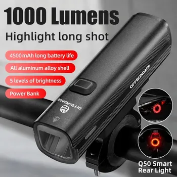 Offbondage fahrrad licht 1000lumen bike scheinwerfer power bank taschenlampe lenker usb lade mtb road