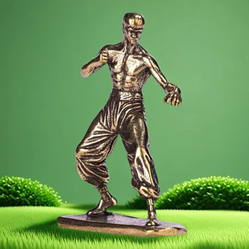 Messing Kung Fu Kampfkünstler Statue Multifunktionale Raumdekoration Filmthemensammlung Innenszene Dekoration