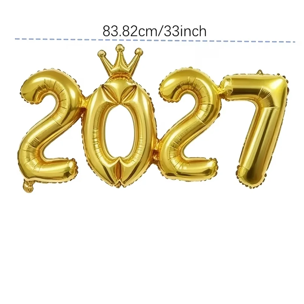 Goldene Vollkörper-Krone 2027 Digitaler Neujahrs-Partyballon – Bild 6