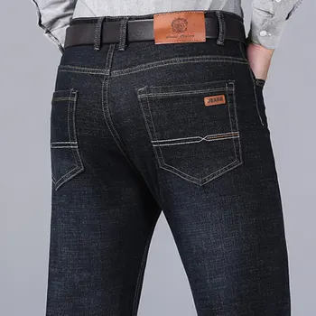 Männer Klassische Jeans Jean Homme Pantalones Hombre Männer Mannen Weiche Schwarz Biker Masculino Denim