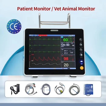 Patientenmonitor / Veterinärmonitor für Mensch und Tier 6 Parameter 8-Zoll-Bildschirm Tragbar Optional