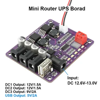 40W Mini-Router UPS-Board 5V 9V 12V 4-Kanal-Ausgang Batterieladeplatine für Router Unterbrechungsfreie
