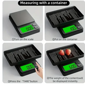0,01 g - 100/500 g Tragbare elektronische Waage, Mini-Digitalwaage, hochpräzise elektronische Taschenwaage