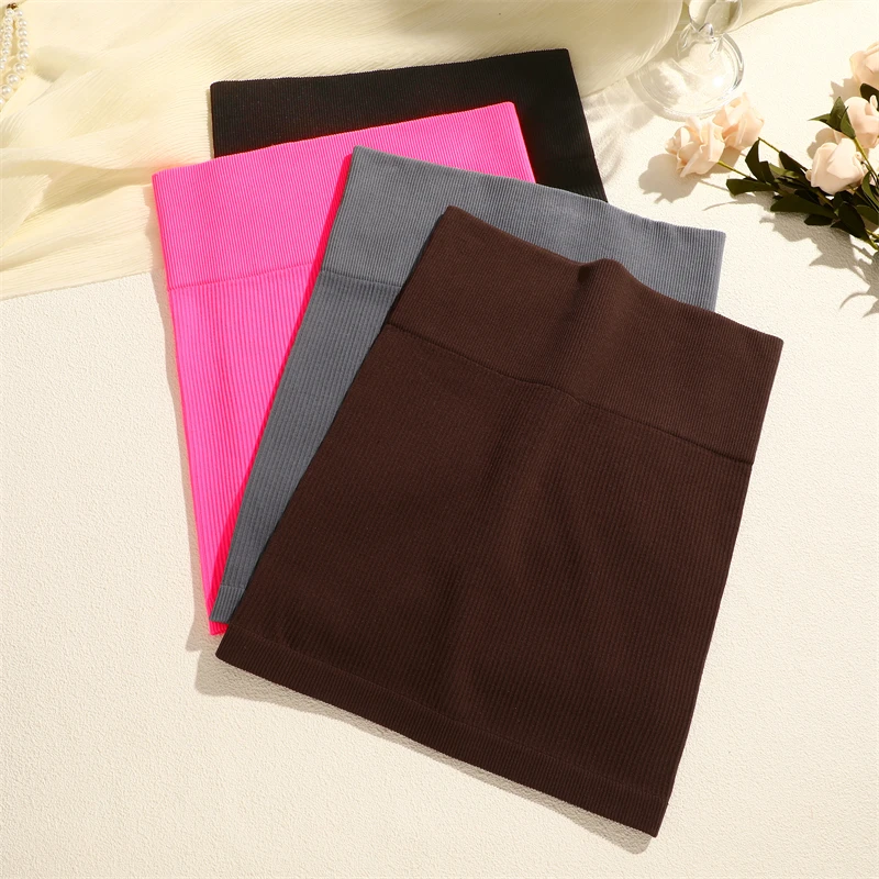Gerippter, sexy Damen-Mini-Slim-Rock mit hoher Taille – Bild 5