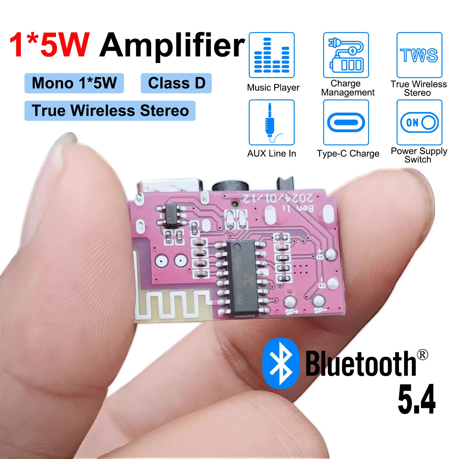 DC 3,5 V-5 V 5 W Bluetooth 5,4 Mono Verstärker Decoder Board