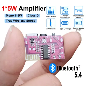DC 3,5 V-5 V 5 W Bluetooth 5,4 Mono Verstärker Decoder Board MP3 Player TWS 3,5mm AUX Modul Empfänger DIY